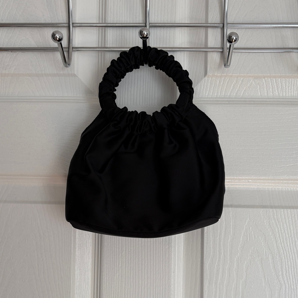 White House Black Market Black Satin Mini Bag